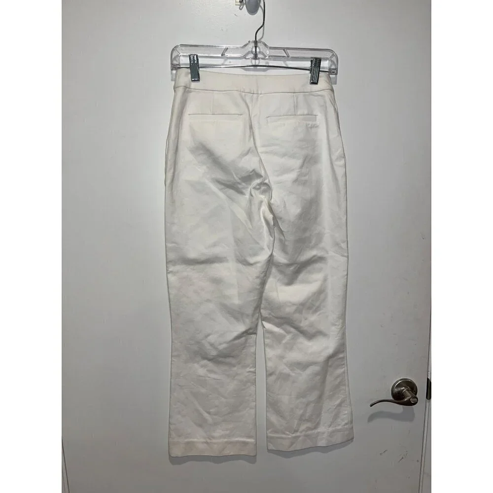 Kate Spade High Waist Straight Leg Womens White Cotton Pants Size 0